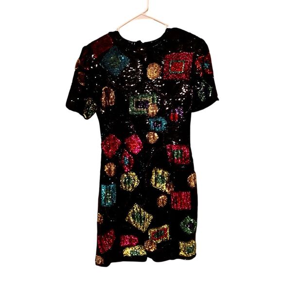 Vintage Daval Designs by Samir Suri Medium Silk Dress Black Cocktail Party - Picture 2 of 8